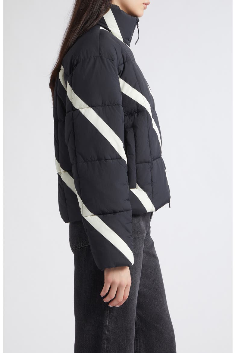 Taivos Basso Puffer Coat, Alternate, color, BLACK OFF WHITE