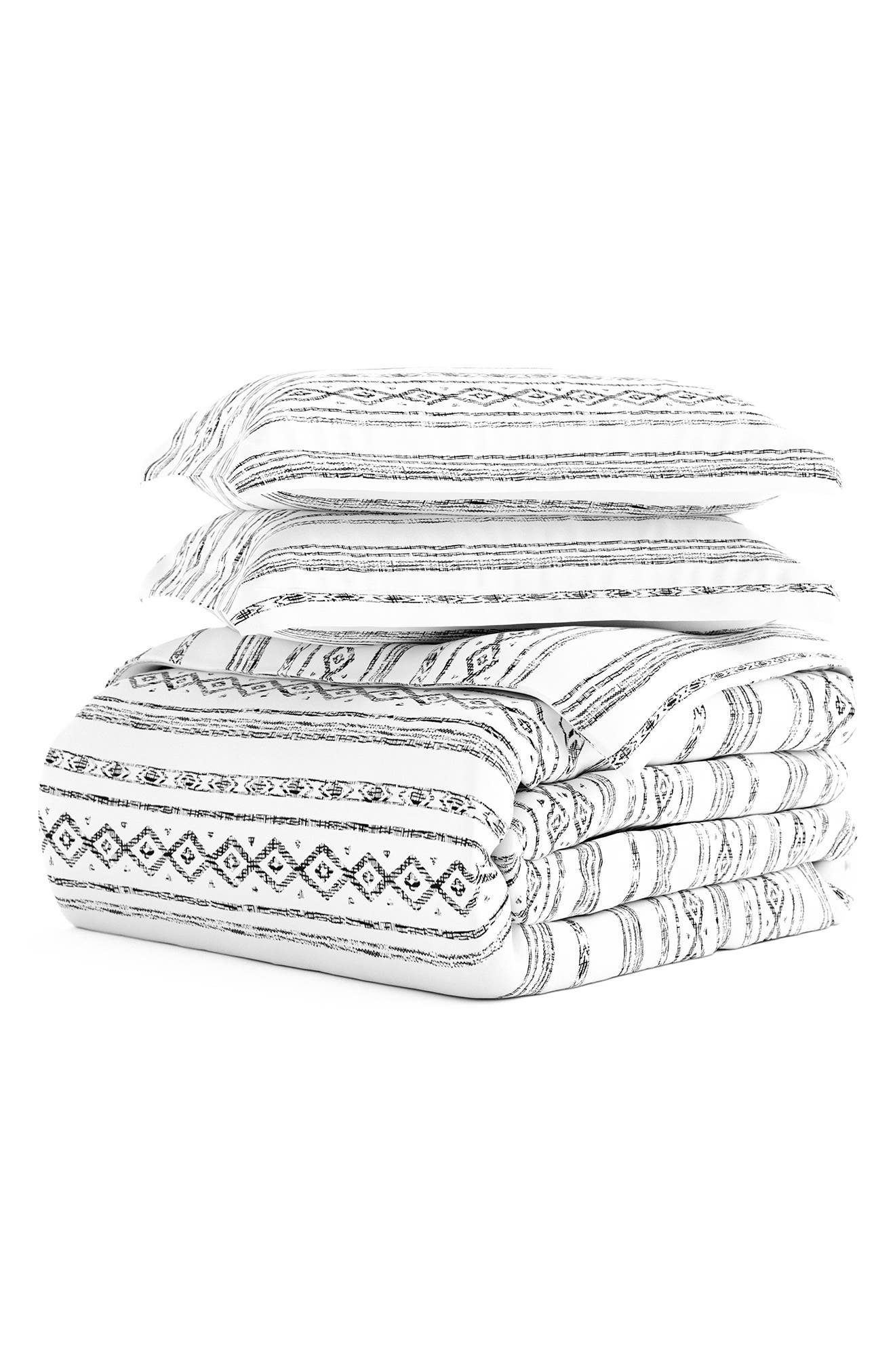 HOMESPUN IENJOY HOME Premium Ultra Soft Geo Threads Pattern 3-Piece Duvet Cover Set