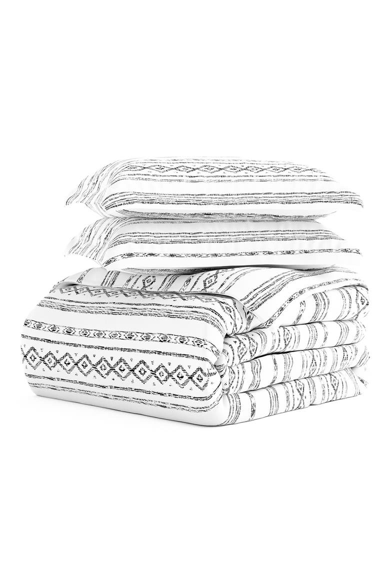 IENJOY HOME Premium Ultra Soft Geo Threads Pattern 3-Piece Duvet Cover Set, Main, color, LIGHT GRAY