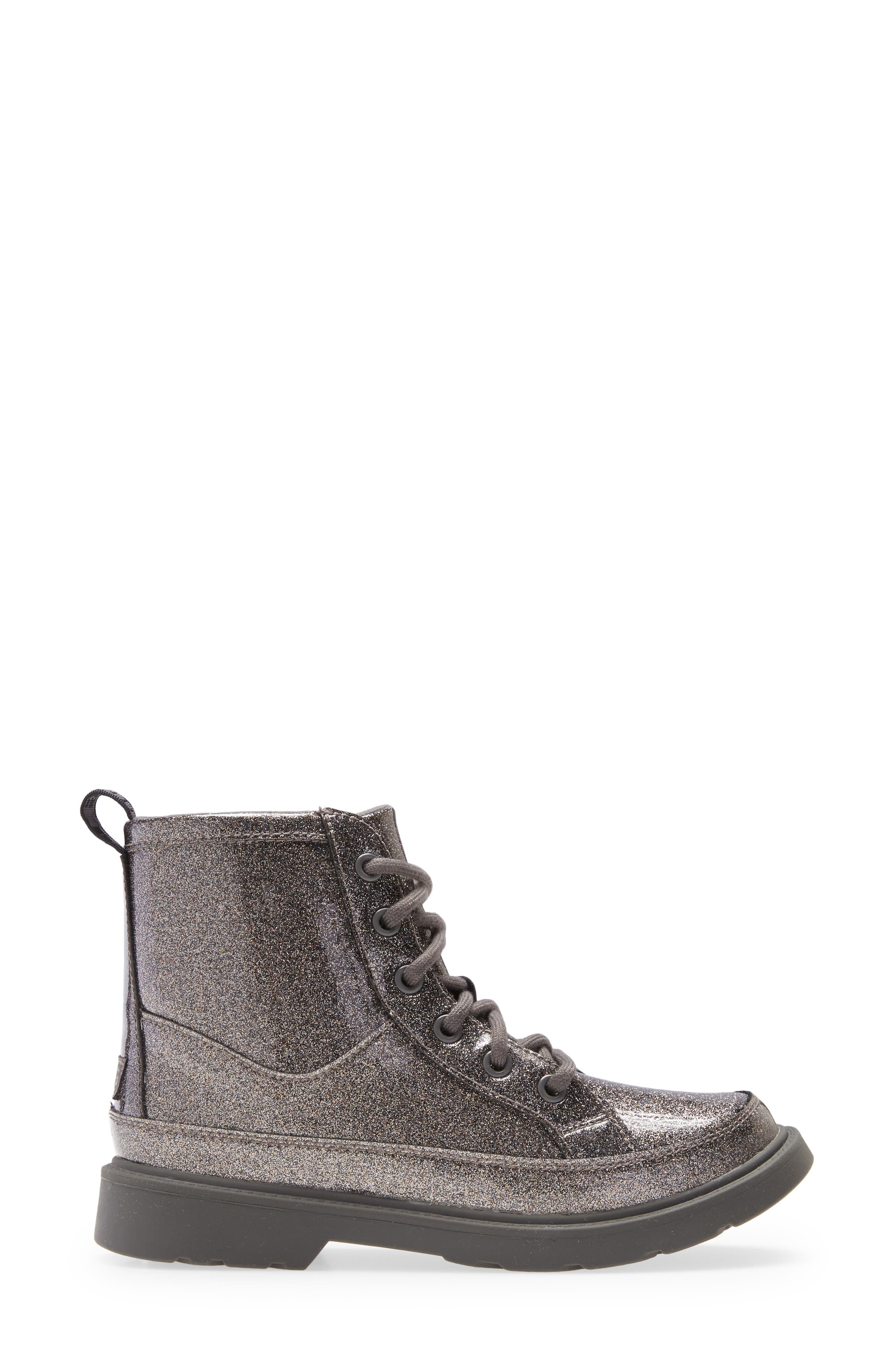 Robley Glitter Combat Boot, Alternate, color, CHARCOAL GLITTER