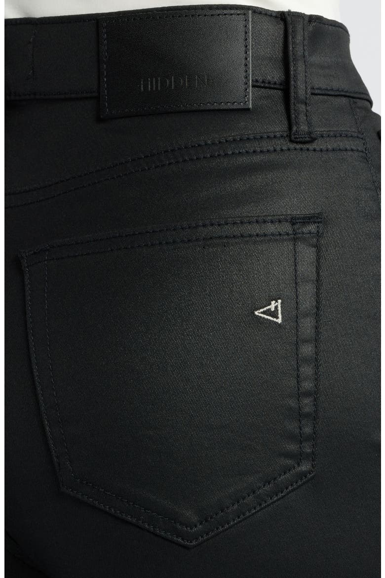 Coated Wide Leg Dad Jeans, Alternate, color, BLACK