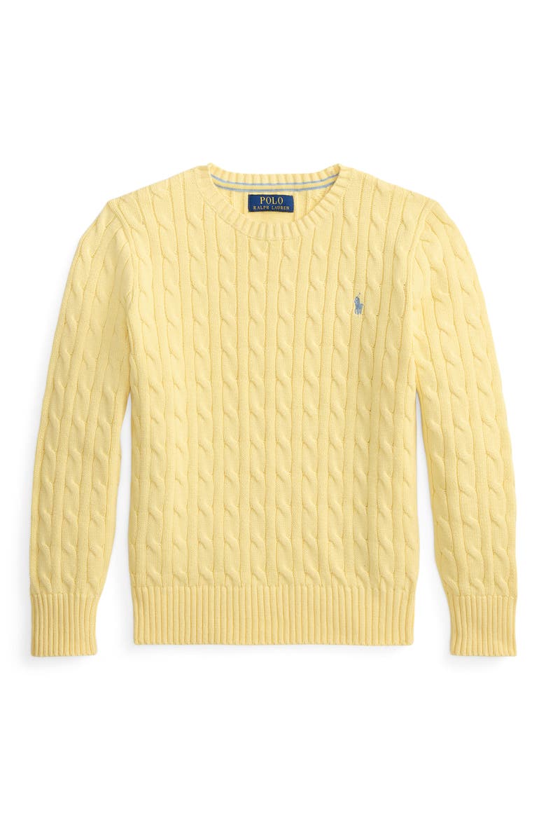Kids' Cable Stitch Sweater, Main, color, TBRD YELLW