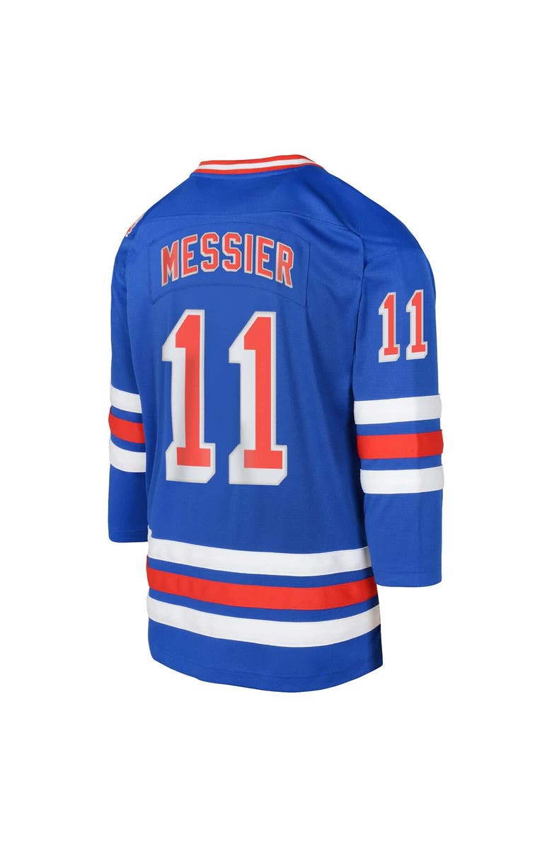 Mitchell & Ness Preschool Mitchell & Ness Mark Messier Powder Blue New York Rangers Captain Patch 1993-94 Blue Line 2.0 Player Jersey, Alternate, color, 