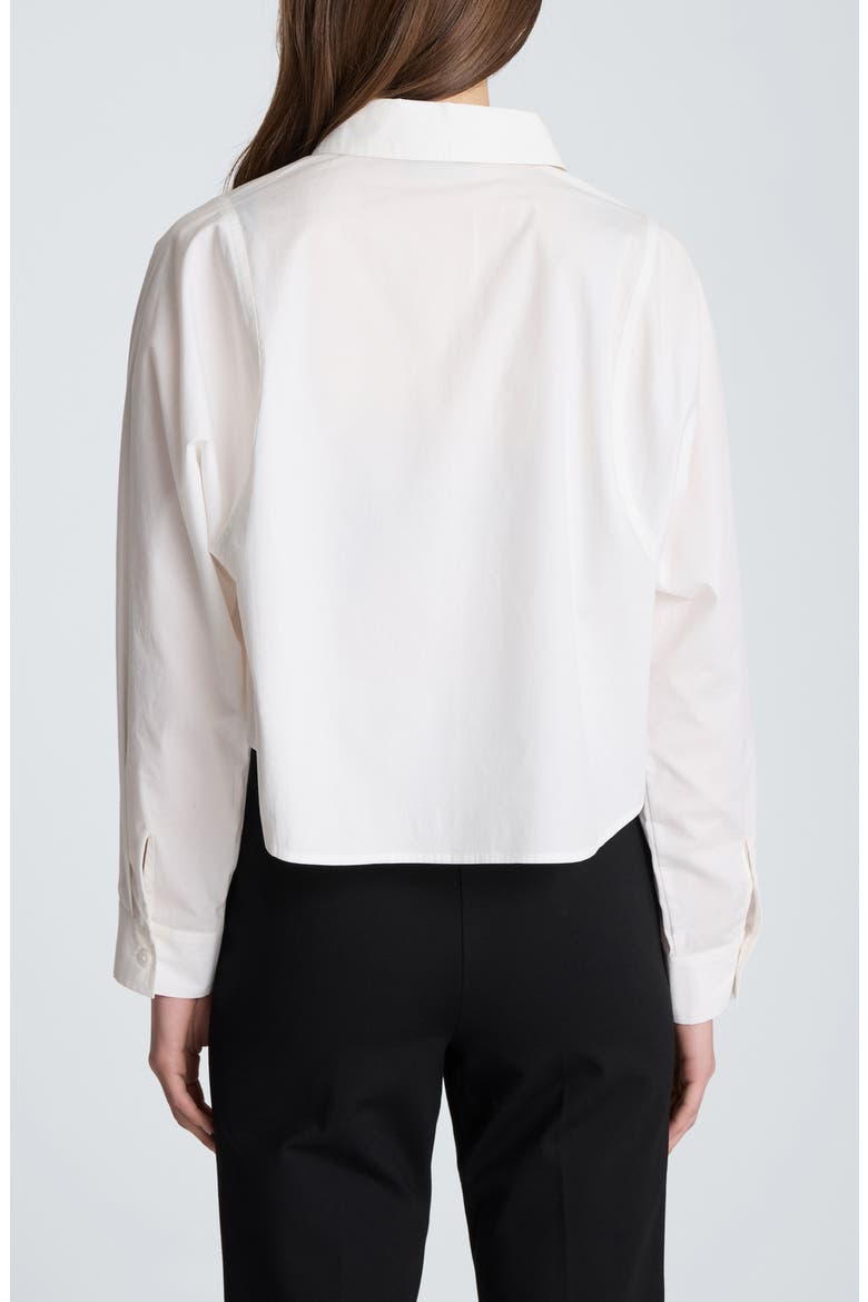 Cropped Shirt with Exaggerated Armholes, Alternate, color, PURE WHITE