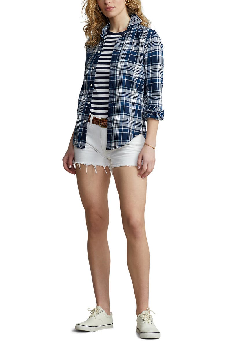 Polo Ralph Lauren Slim Fit Plaid Cotton Button-Up Shirt, Alternate, color,