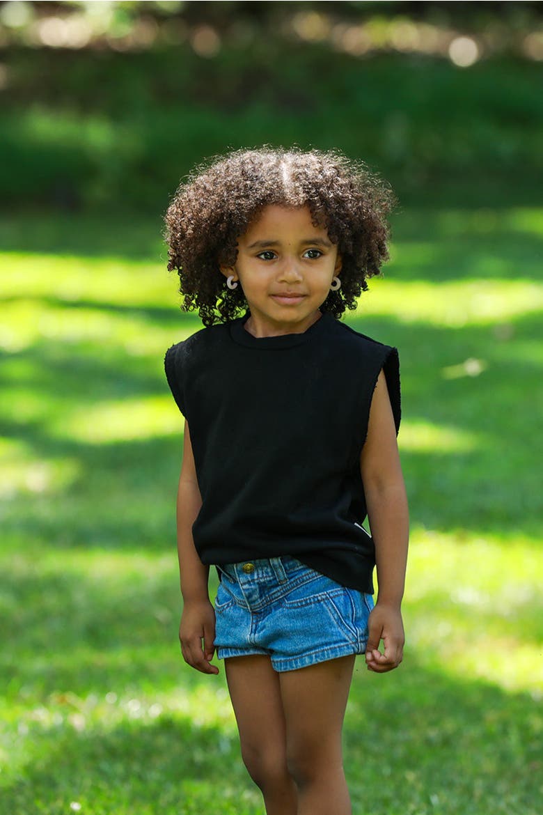 Cotton Sleeveless Sweatshirt, Alternate, color, Black
