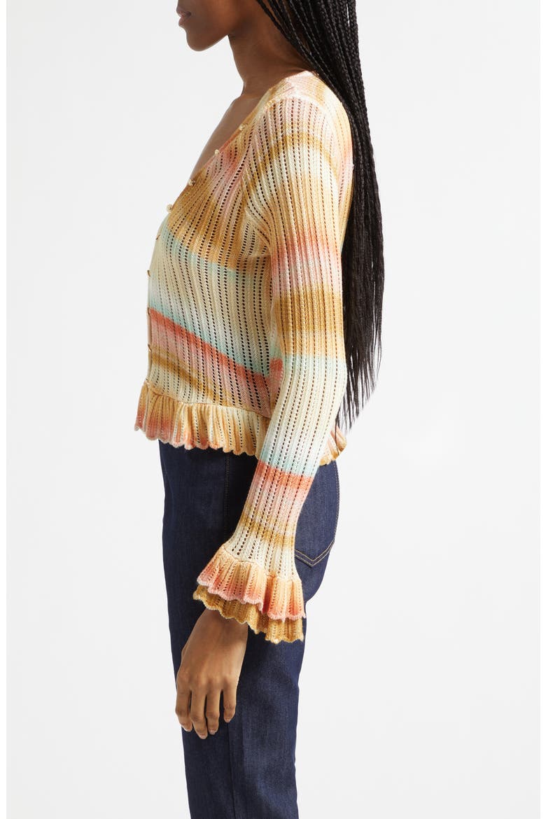 Edith Space Dyed Cardigan, Alternate, color, SUNSET MULTI