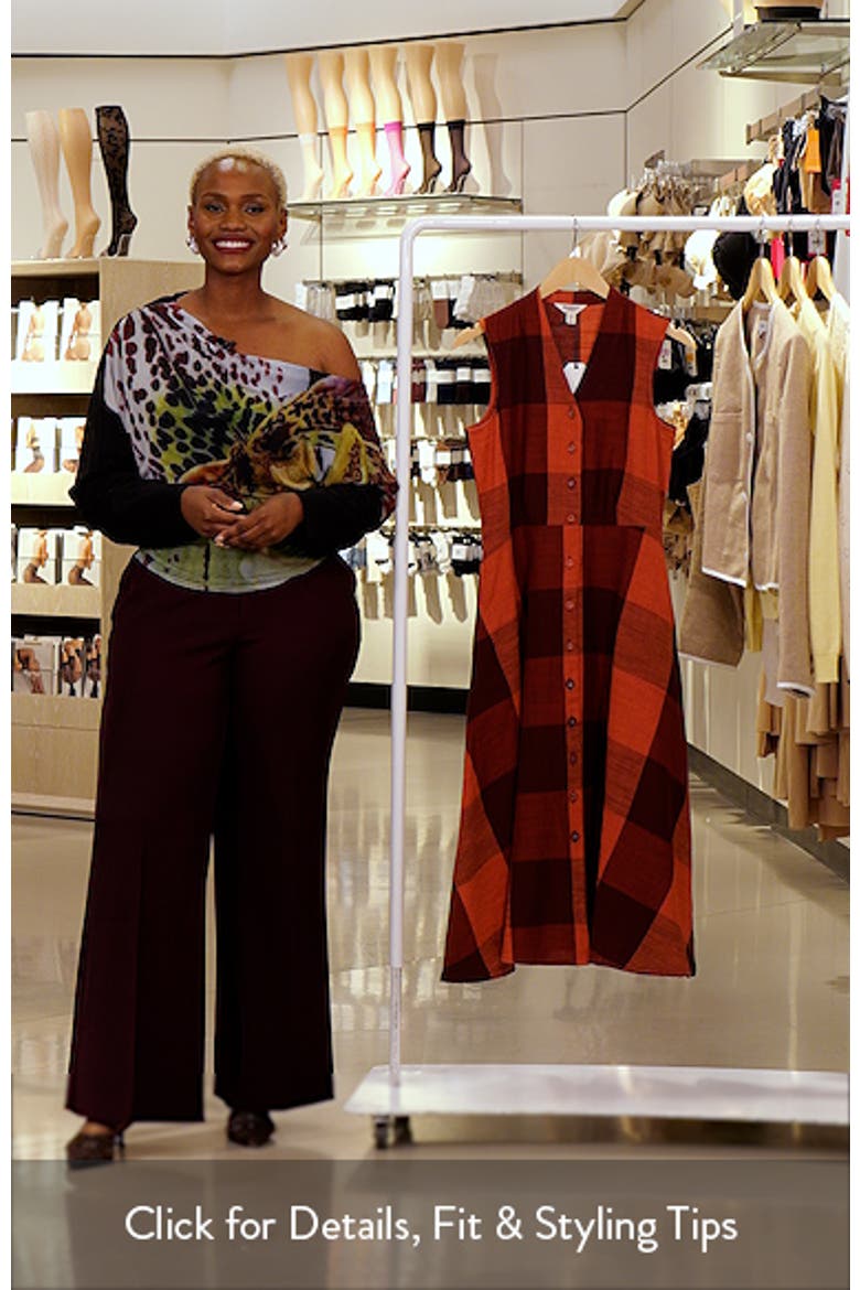 Carved Wood Plaid Sleeveless Organi Cotton Midi Dress video