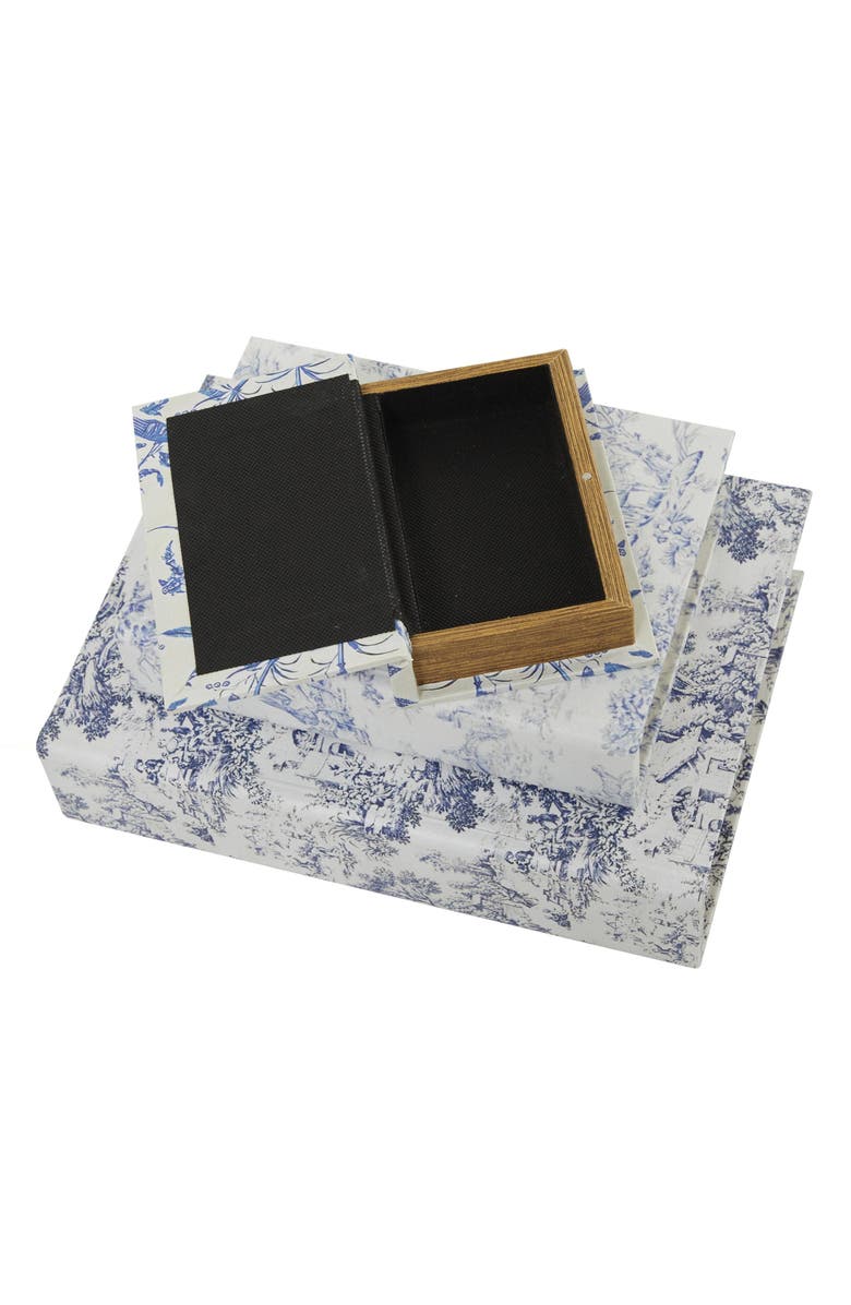 SONOMA SAGE HOME Set of 3 Faux Book Boxes, Alternate, color, White