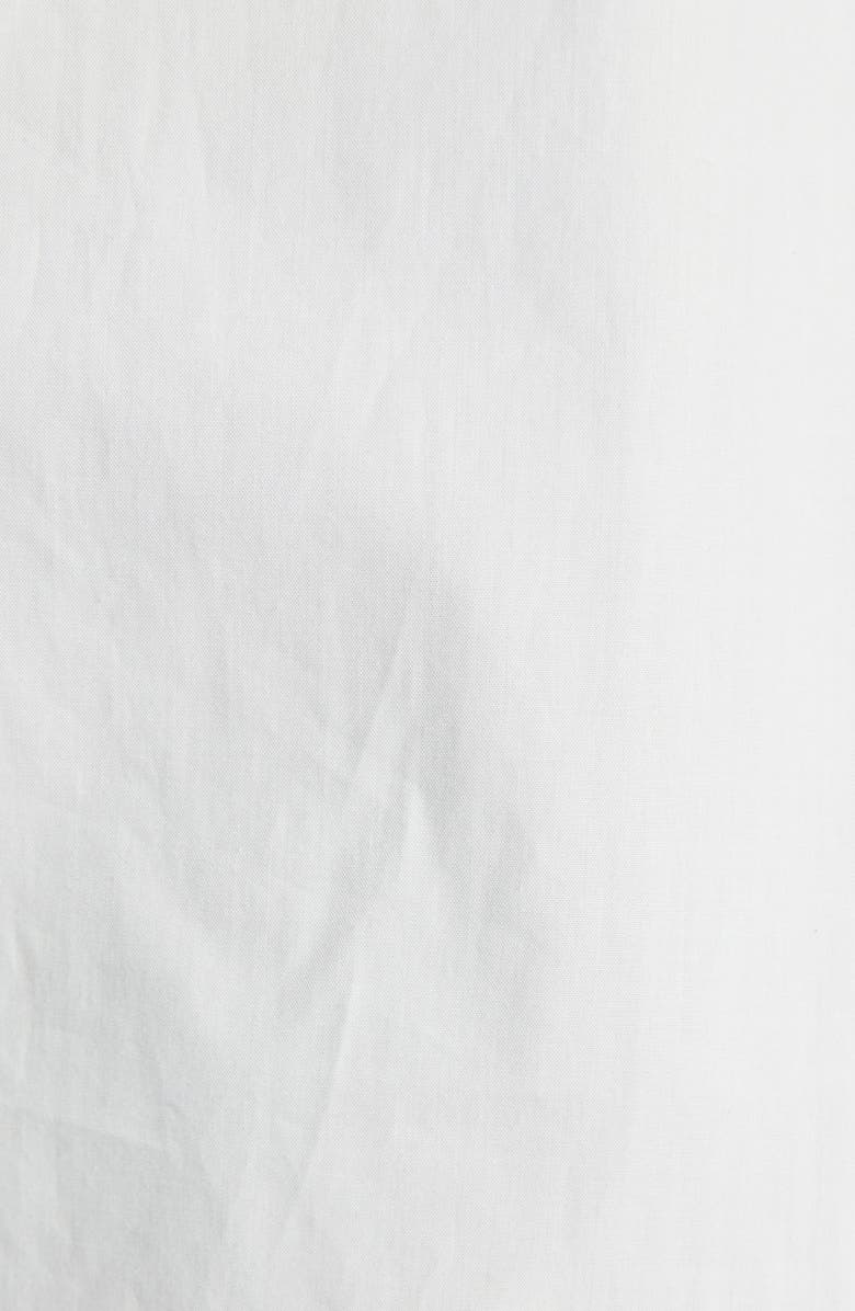 Moncler Logo Balloon Sleeve Cotton Button-Up Shirt, Alternate, color, Bright White