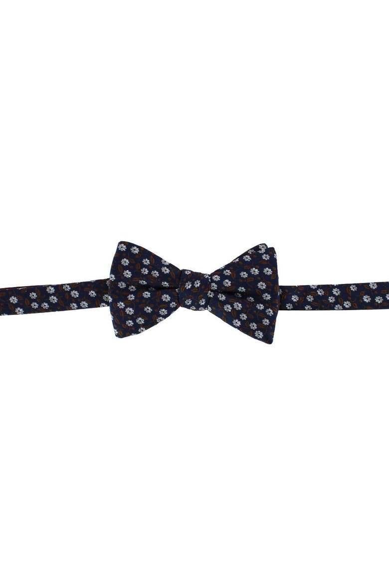 Metallic Flowers and Leaves Bowtie, Main, color, Brown