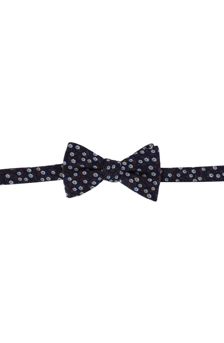 Ascentix Metallic Flowers and Leaves Bowtie, Main, color, Brown