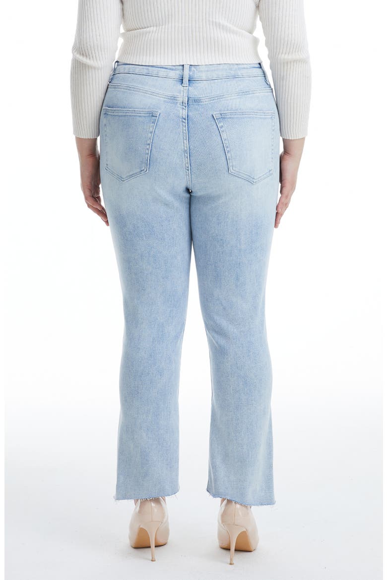 Daisy High Waist Raw Edge Crop Straight Leg Jeans, Alternate, color, LIGHT BLUE