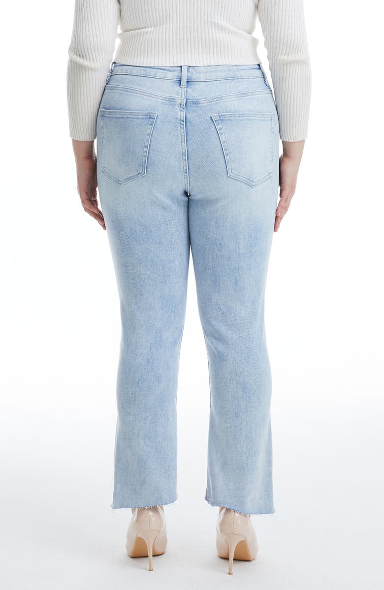 Bayeas Daisy High Waist Raw Edge Crop Straight Leg Jeans, Alternate, color, Light Blue