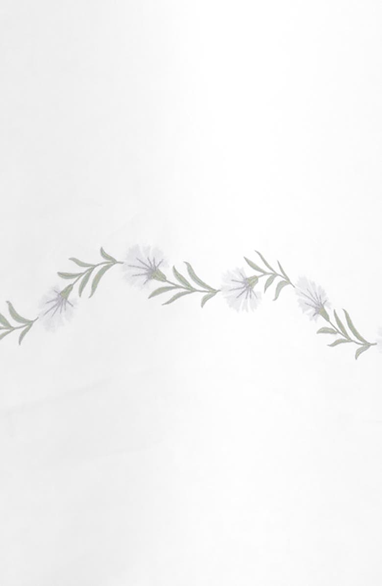 Matouk Daphne Linen Shower Curtain, Alternate, color, Sterling