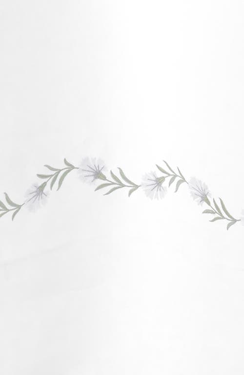 Matouk Daphne Linen Shower Curtain In Sterling
