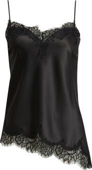 Open Edit Lace Trim Satin Camisole