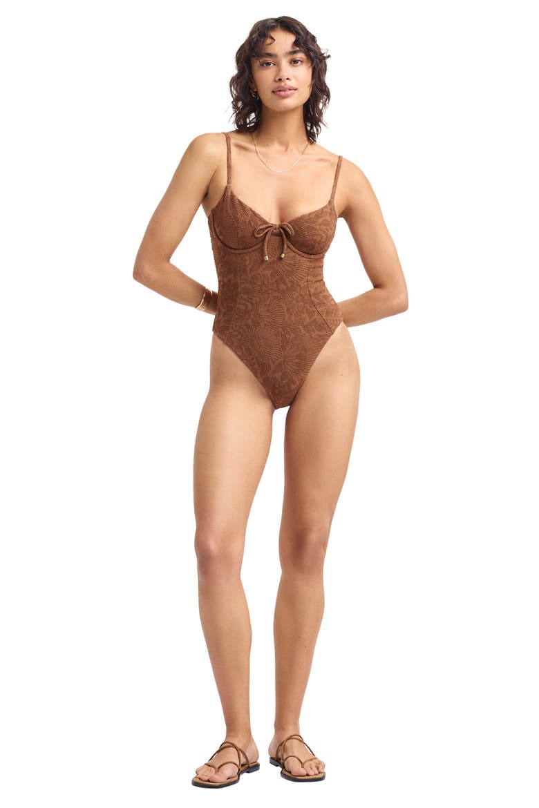 Ada Metallic Underwire One-Piece Swimsuit, Alternate, color, DRIFTWOOD