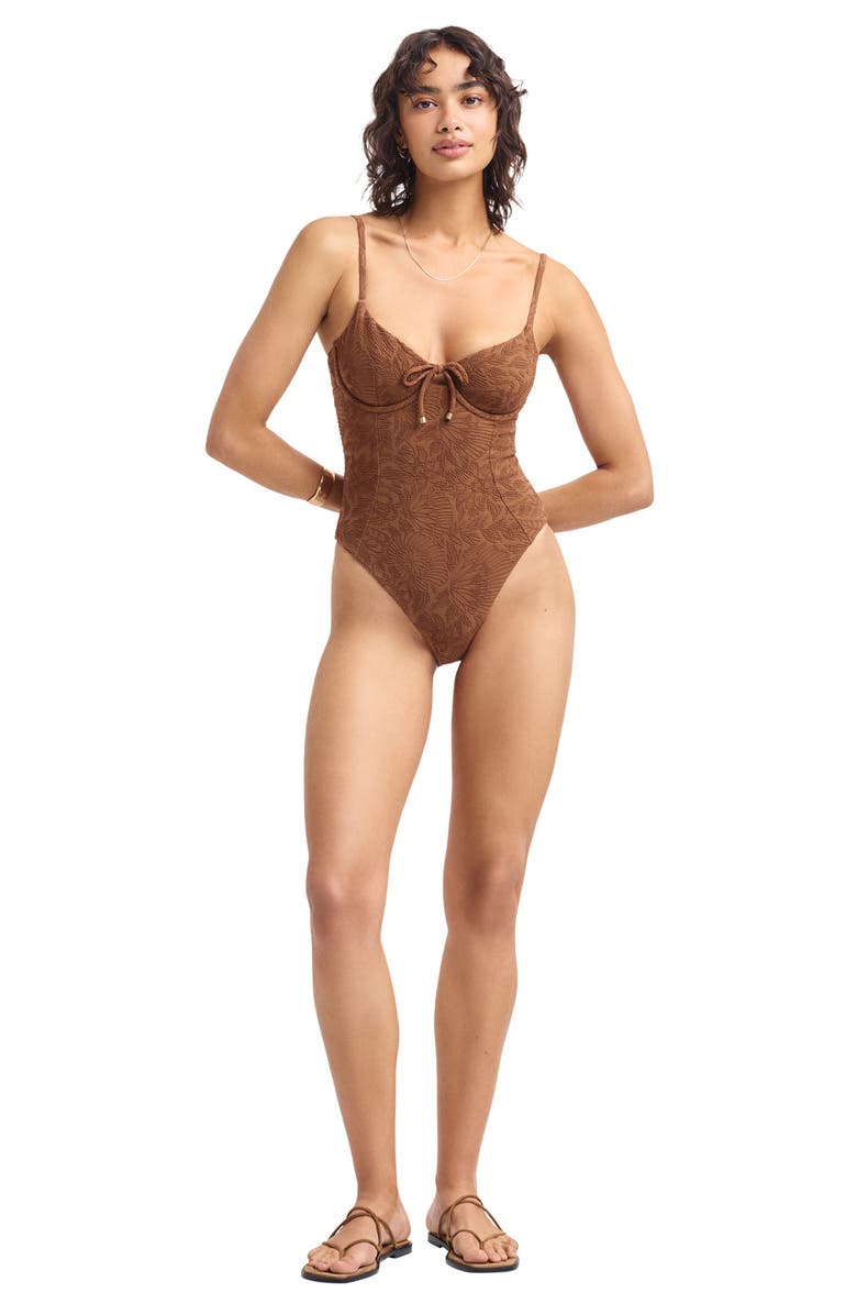 Vitamin A<sup
®</sup
 Ada Metallic Underwire One-Piece Swimsuit, Alternate, color, Driftwood