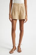 Ulla Johnson Kira Pleated Cotton Shorts