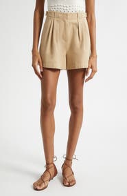 Ulla Johnson Kira Pleated Cotton Shorts