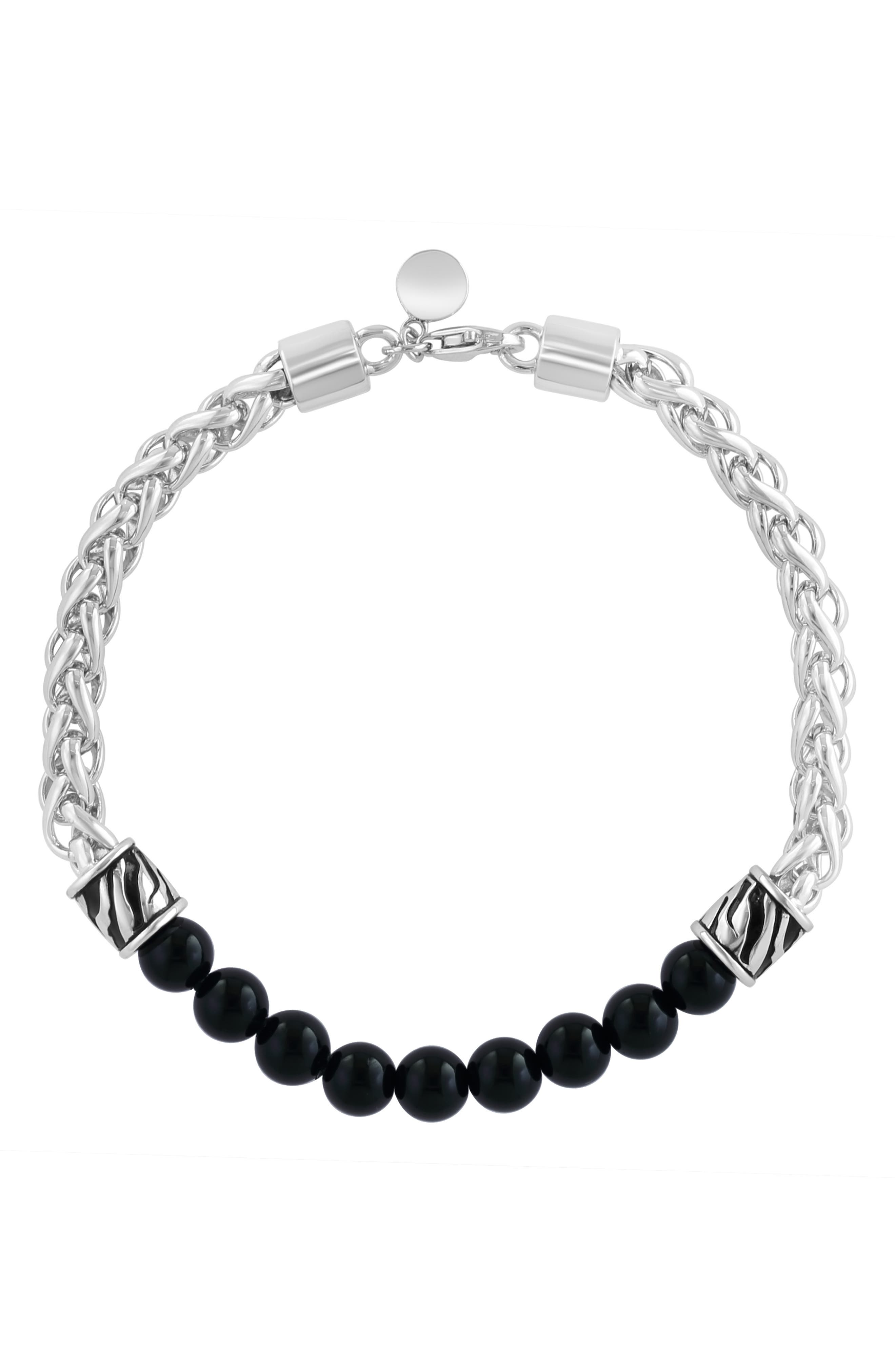 EFFY Sterling Silver Beaded Onyx Bracelet