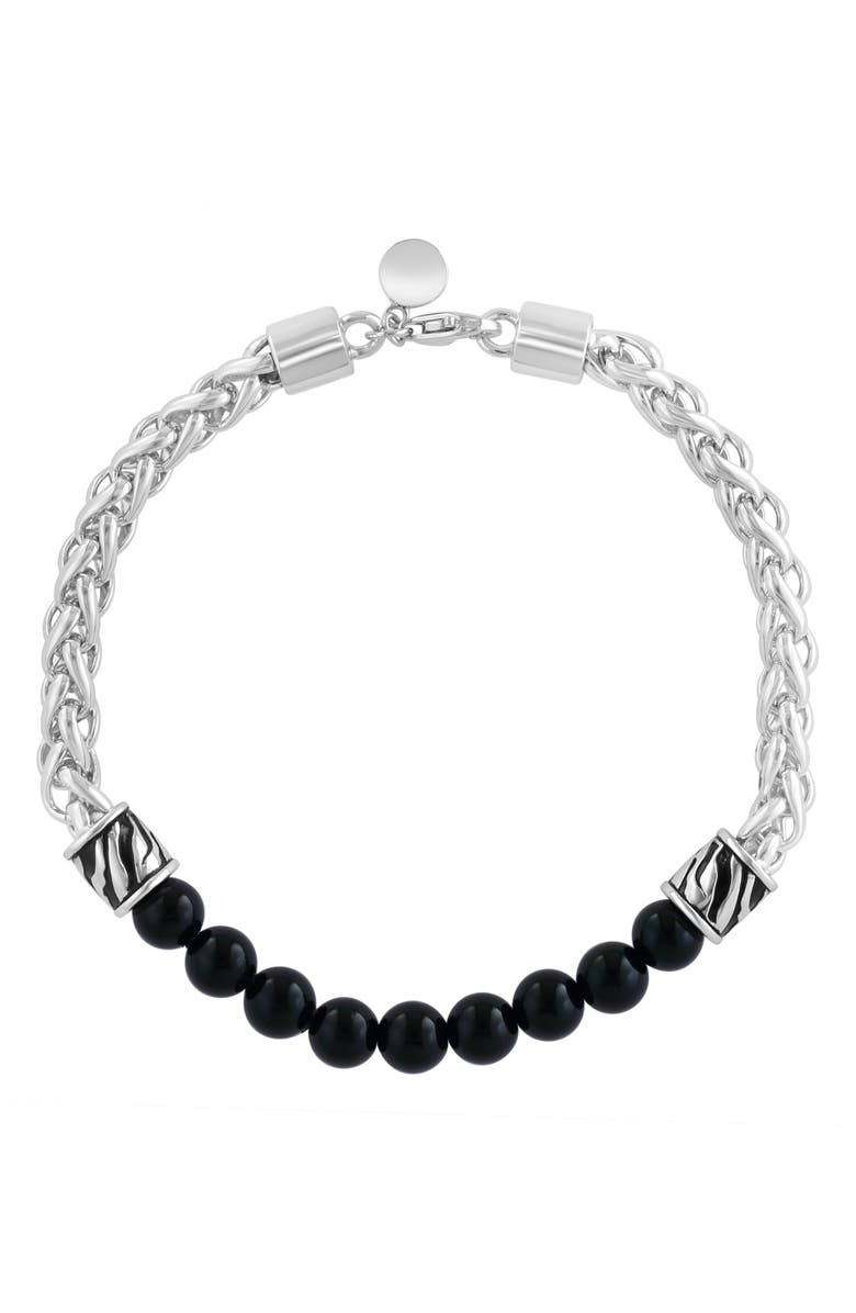 EFFY Sterling Silver Beaded Onyx Bracelet, Main, color, 