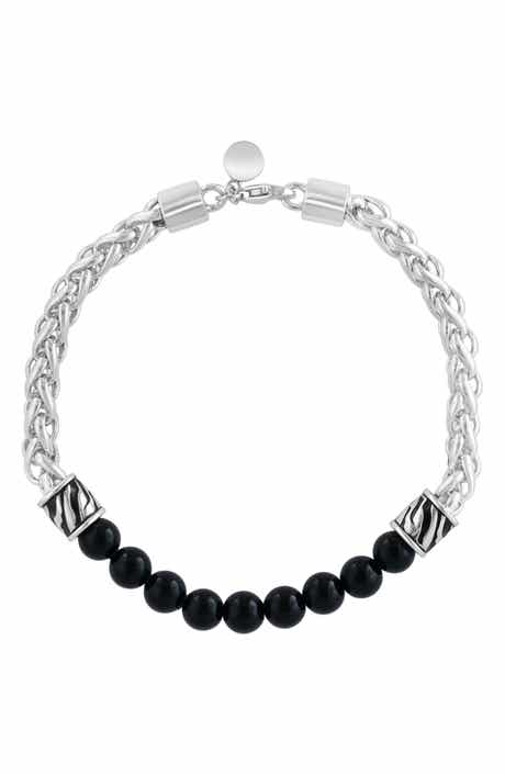 EFFY Sterling Silver Beaded Onyx Bracelet