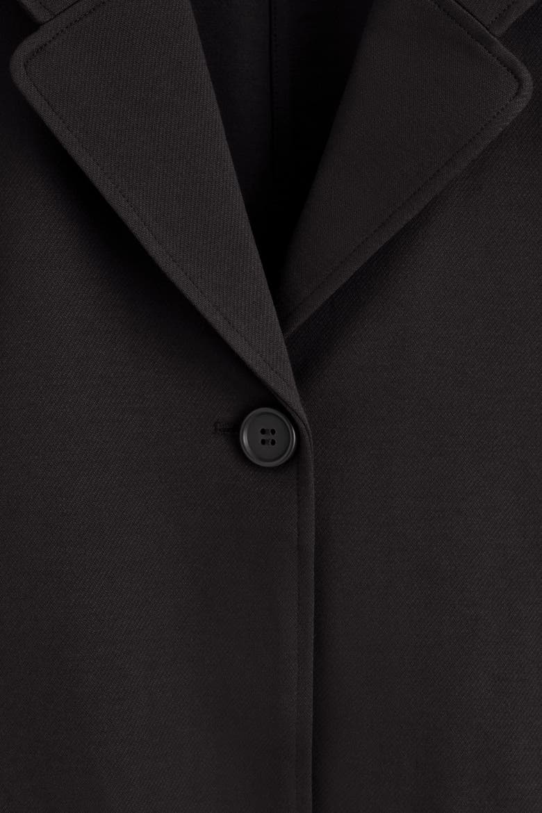 Twill-jersey Short-sleeved Blazer, Alternate, color, BLACK
