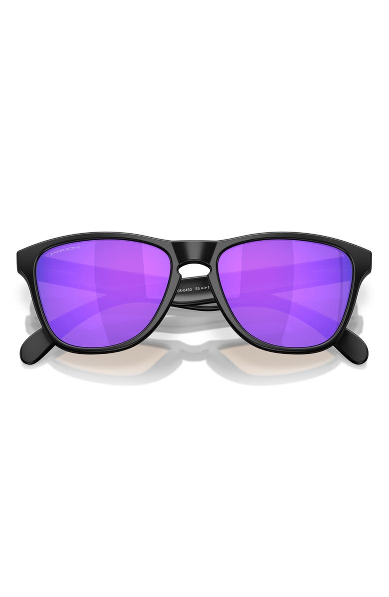 Oakley Prizm<sup>™</sup> Sapphire 53mm Round Sunglasses, Alternate, color, Matte Black / Prizm Violet