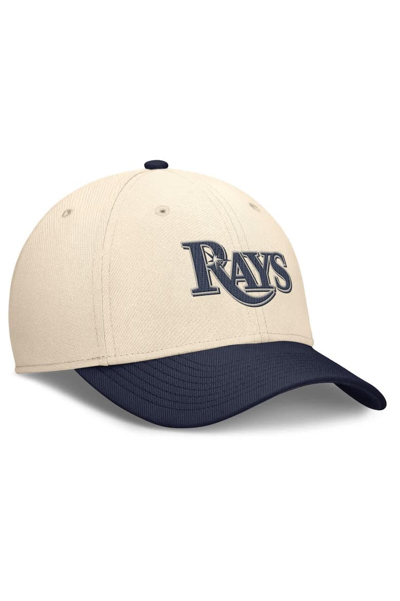 Men's Nike Natural/Navy Tampa Bay Rays Statement Rise Performance Flex Hat, Alternate, color, Natural