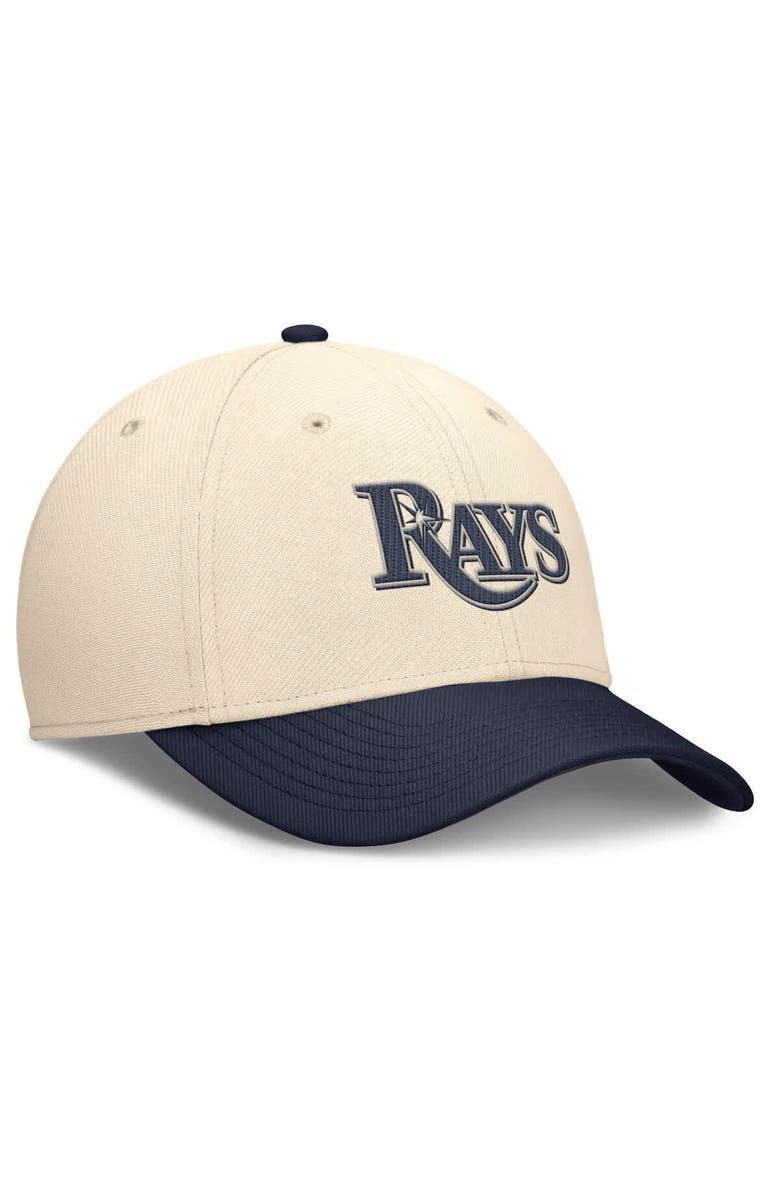 Nike Men's Nike Natural/Navy Tampa Bay Rays Statement Rise Performance Flex Hat, Alternate, color, Natural