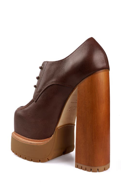 Zigi Tina Lace-up Platform Shoe In Brown