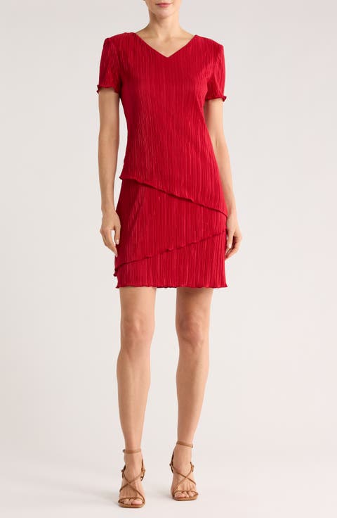 Plissé Tiered Dress