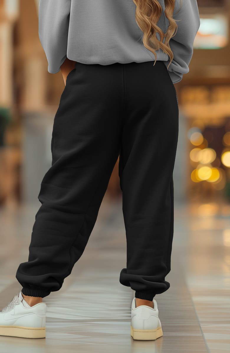 Dalix Womens Butterfly Heavy Weight Fleece Sweatpant Pant, Alternate, color, Black