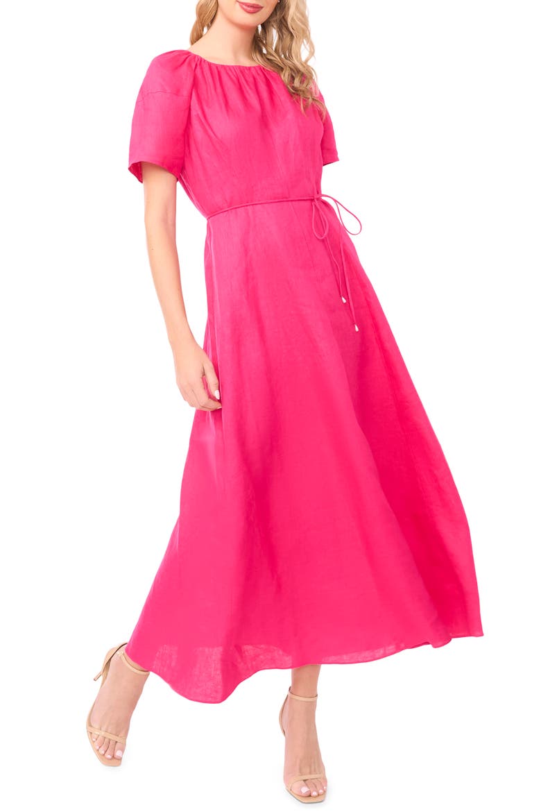 Allison Raglan Sleeve Linen Maxi Dress, Main, color, BEETROOT PINK