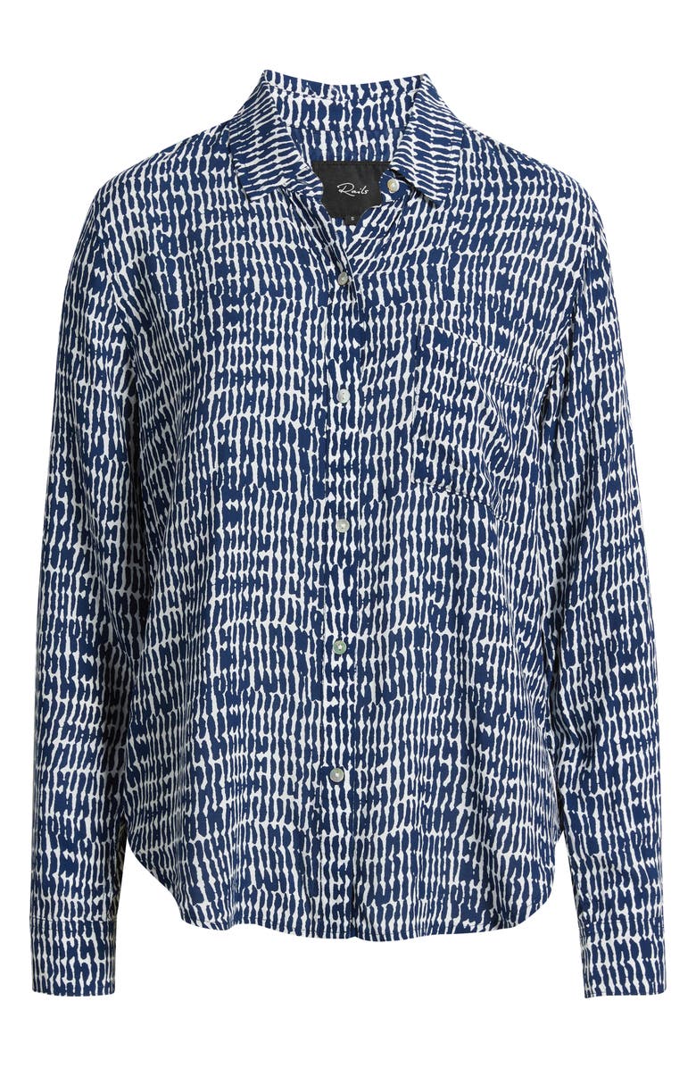 Rails Josephine Print Button-Up Shirt, Alternate, color, Navy Pebbled