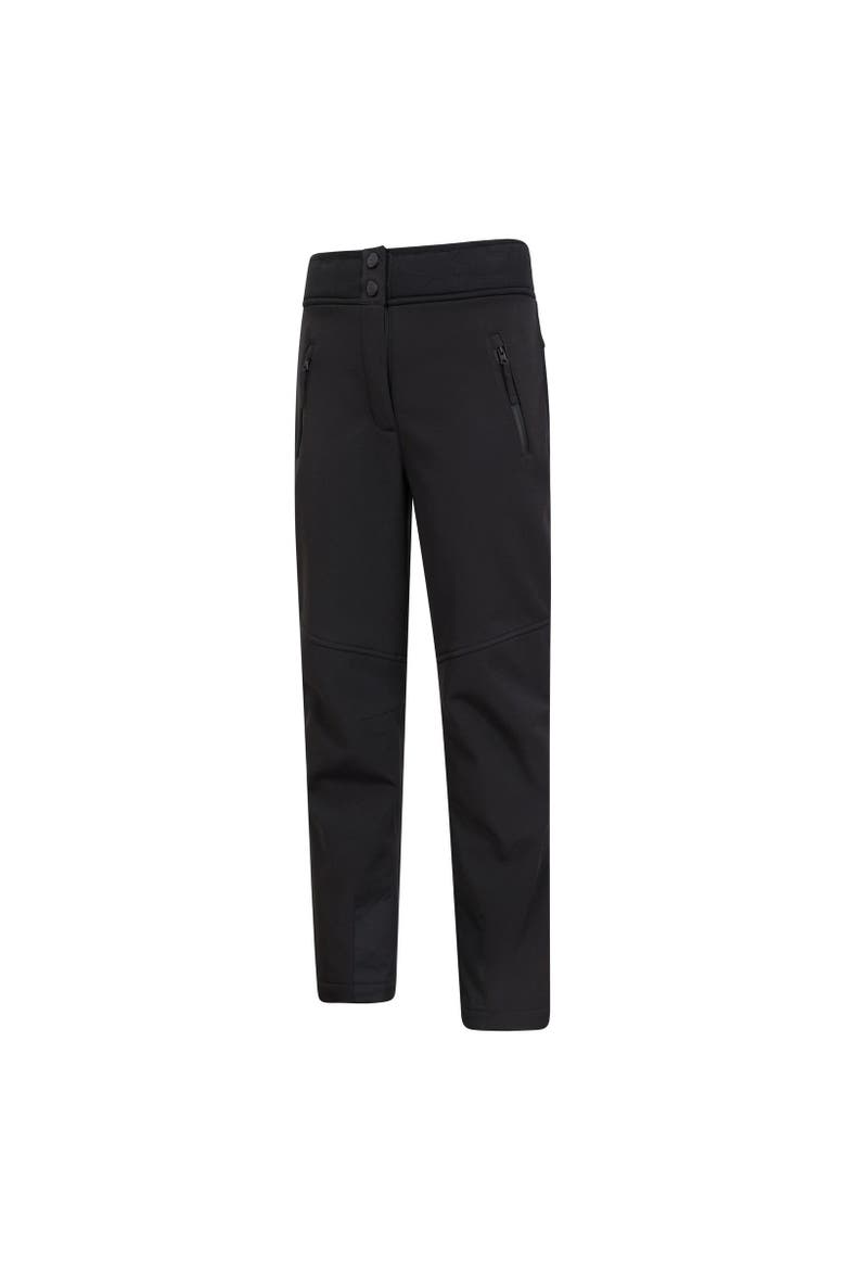 Childrens/Kids Swiss Softshell Ski Trousers, Alternate, color, Black