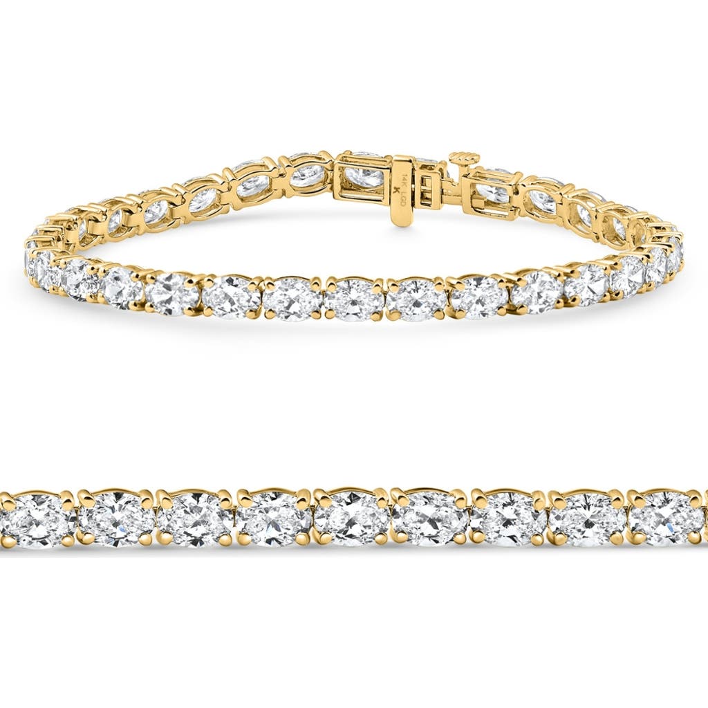 Bliss Diamond 10.75ct Oval Cut Diamond Tennis Bracelet 7" 14k Gold Lab Grown
