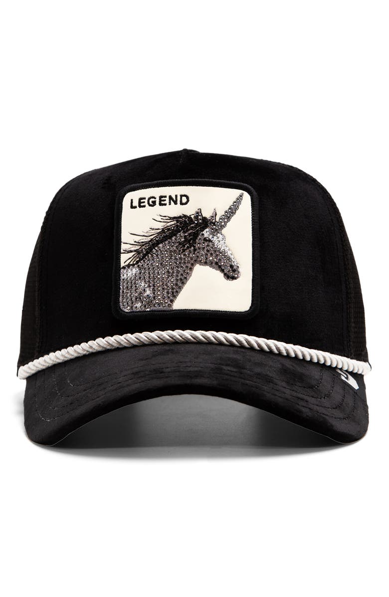 Goorin Bros. Legend Patch Satin Front Trucker Hat, Main, color,