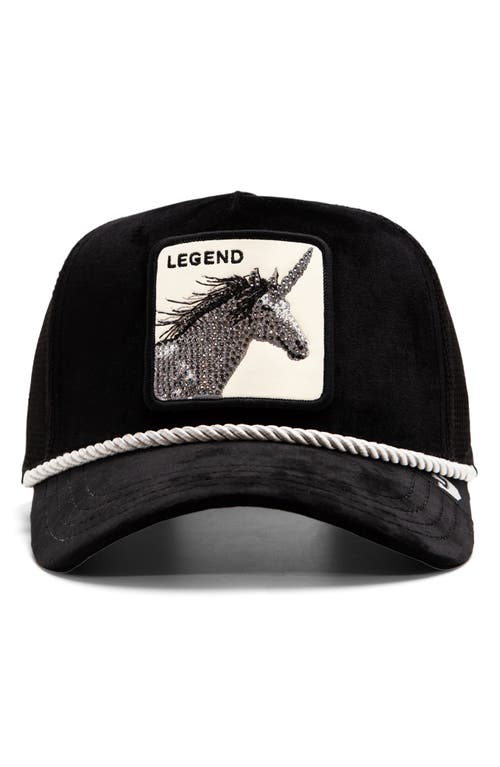 Goorin Bros. Legend Patch Satin Front Trucker Hat in Black 