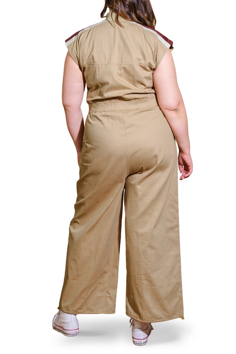 Cotton Wide Leg Jumpsuit, Alternate, color, CAMEL
