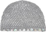 MANGO Button Trim Open Stitch Hat