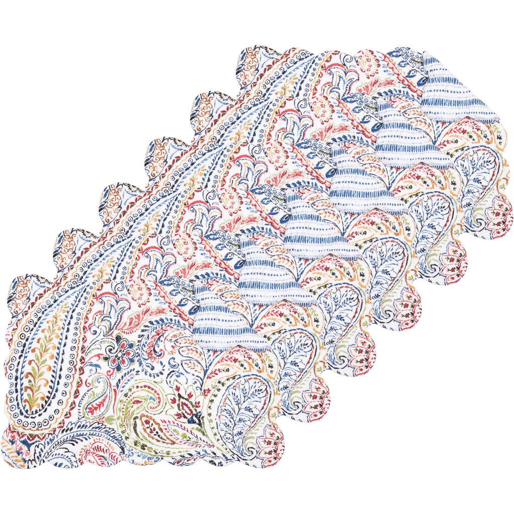 C & F Home C&f Home Payton Paisley Placemats Set Of 6, 13" X 19" In Blue