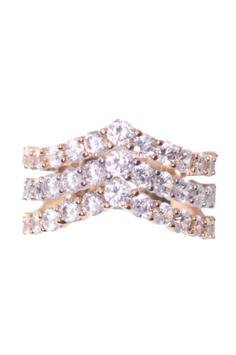 Two-tone rhinestone ring, Main, color, Golden / silver