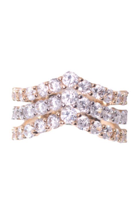 Two-tone rhinestone ring