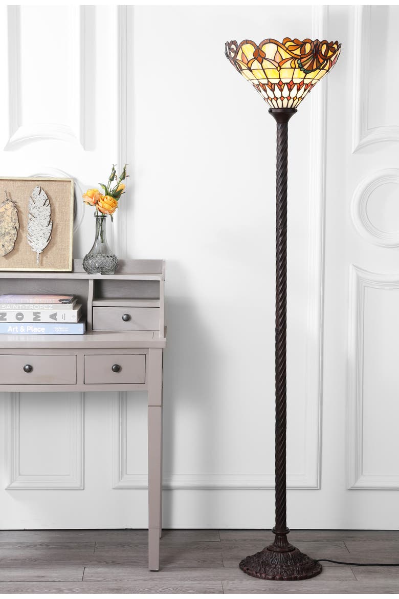 Davis Tiffany-Style 70" Torchiere LED Floor Lamp, Bronze, Alternate, color, Bronze