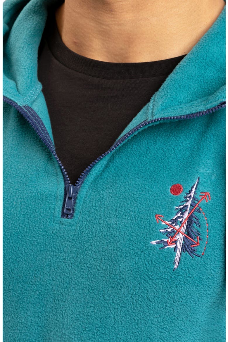 Forest Fleece Half Zip Hoodie, Alternate, color, PARROTFISH