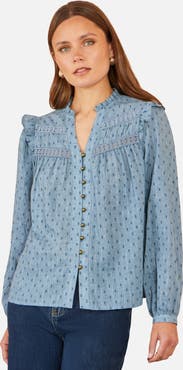 Yumi Cotton Lace Detail Shirt