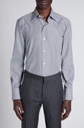 TOM FORD Stripe Cotton Blend Button-Up Shirt